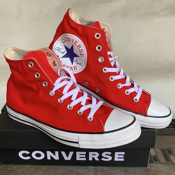 CONVERSE CTAS HI ENAMEL RED/WHITE/BLACK MENS - Picture 6 of 15